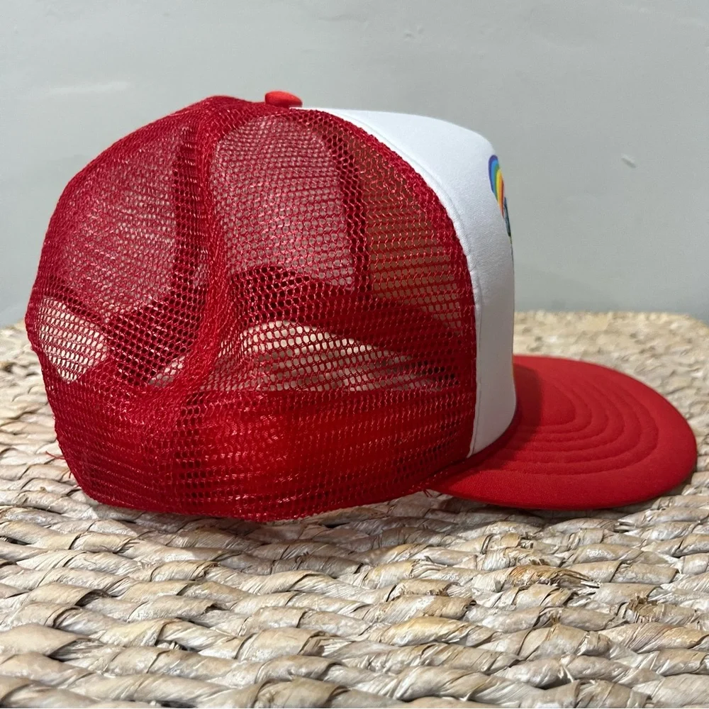 Vintage Niagara‎ Falls red New York Snapback Trucker Hat Cap Rainbow Flowers NEW